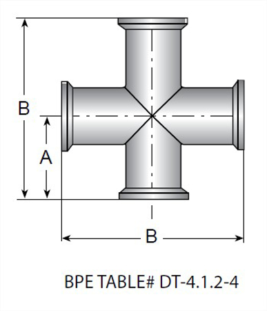 Picture for category TEG9 - BPE Clamp Cross MaxPure 316L