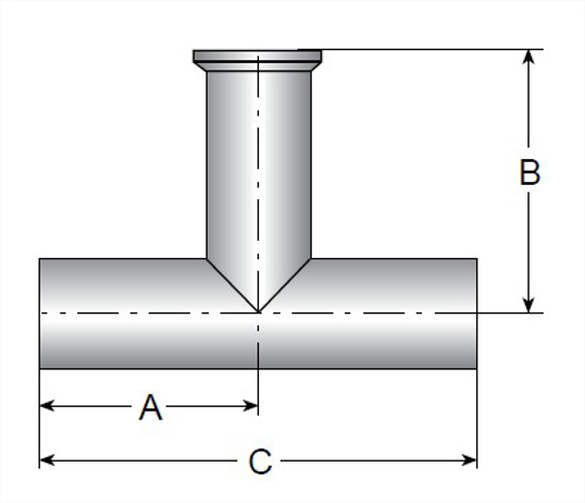 TE7WWC - BPE AWF X Clamp Outlet Tee 6MO UNS N08367