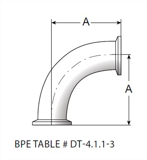 TEG2C - BPE Clamp 90 Degree Elbow 6MO UNS N08367
