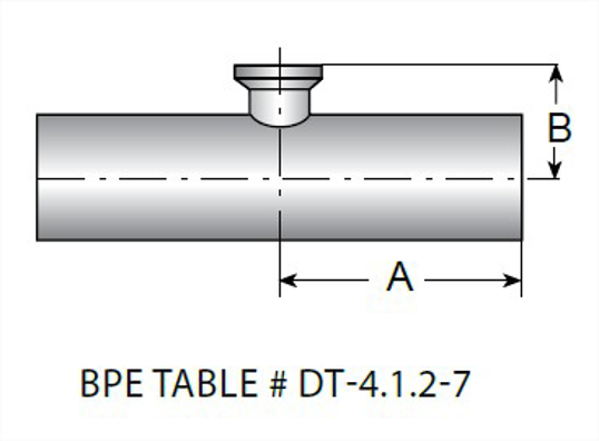 TE7RWWCS - BPE AWF X Clamp Short Outlet Reducing Tee Alloy 22 UNS N06022