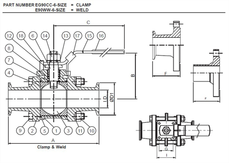 Picture for category EG90CC - Clamp End 2-Way Ball Valves