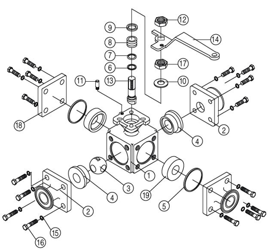 3-Way Ball Valve Components
