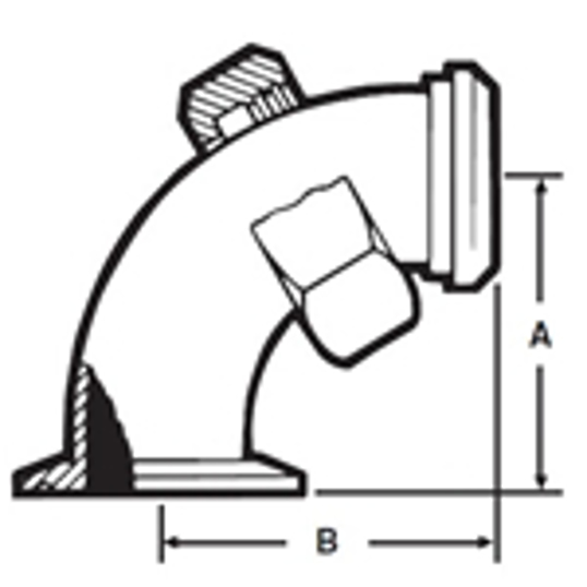 EG231FPR - Clamp X Plain BS w/13H Nut 90 Degree Elbow